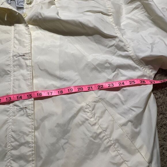 DKNY Beach Men's Large Oversized Windbreaker Cream / Off White Jacket - Picture 8 of 8